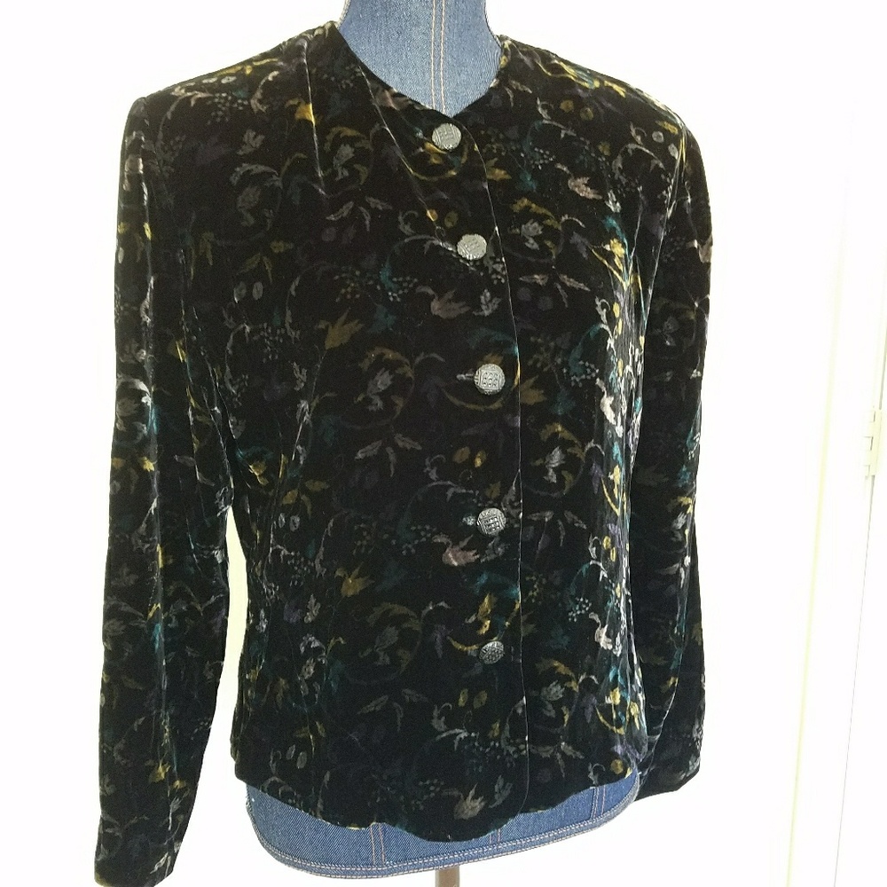 Vintage Silk Blend Button Down Jacket Size 10